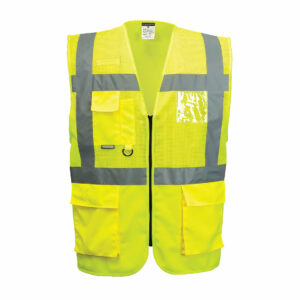 C496 - Madrid Hi-Vis Half Mesh Executive Vest Yellow