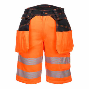 PW343 - PW3 Hi-Vis Holster Pocket Shorts Orange/Black